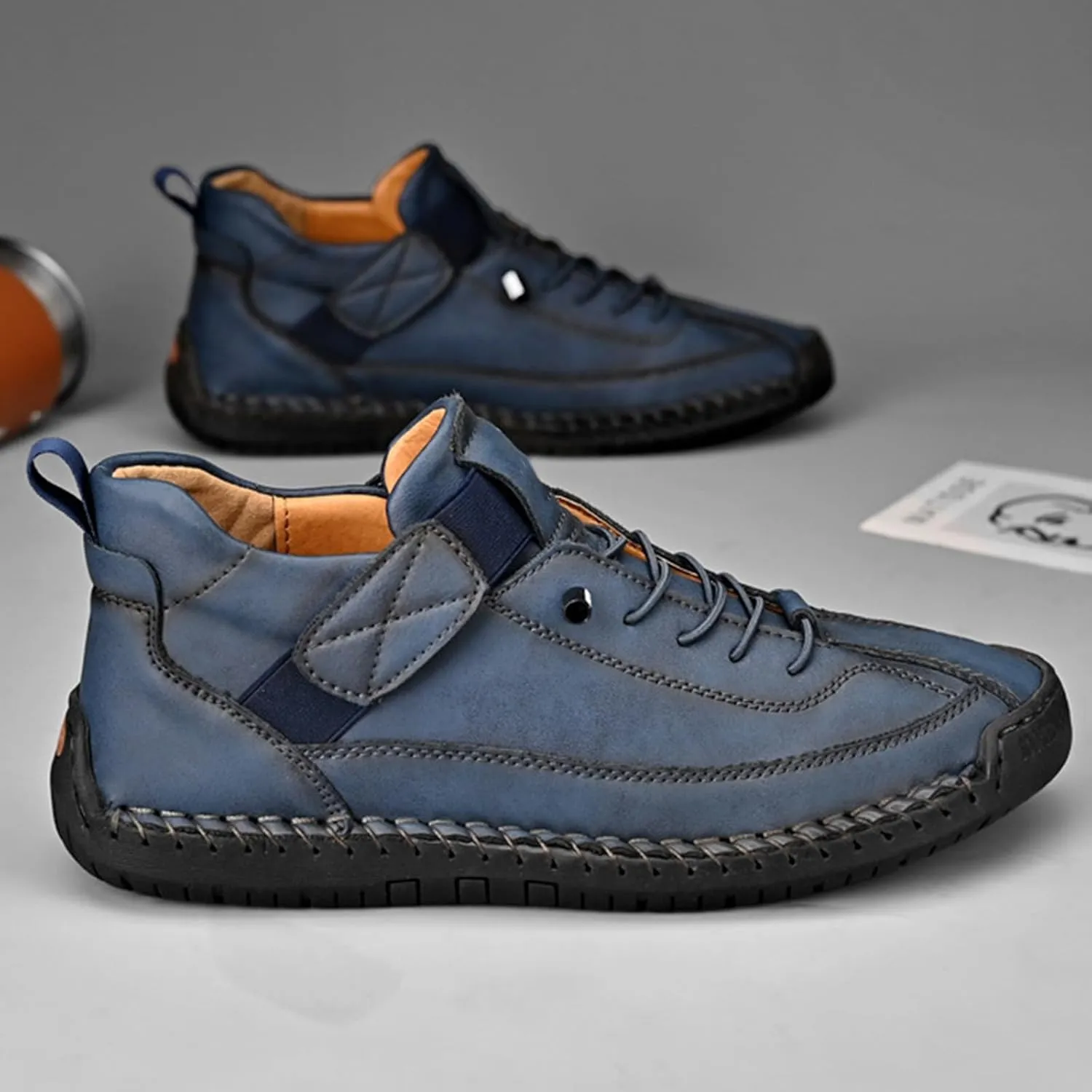 Mens Casual Leather Shoes Ankle Chukka Boots Slip On Lightweight Loafers Women's Fashion Sneakers Lightweight Dress Walking Driving Shoes Business Working Office Shoe Comfortable Handmade Unisex