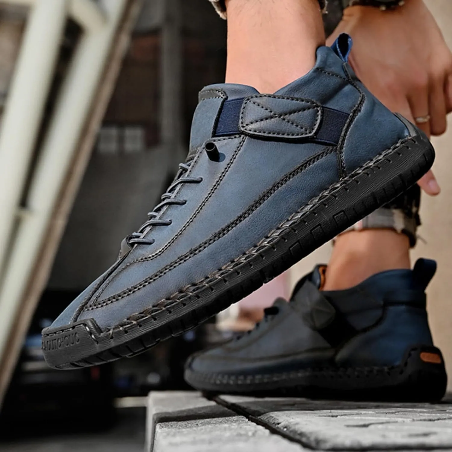 Mens Casual Leather Shoes Ankle Chukka Boots Slip On Lightweight Loafers Women's Fashion Sneakers Lightweight Dress Walking Driving Shoes Business Working Office Shoe Comfortable Handmade Unisex