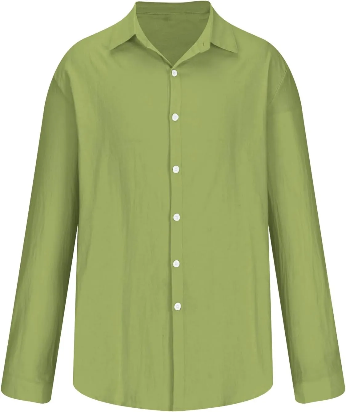 Mens Casual Long Sleeve Cotton Linen Shirts Summer Yoga Tops Regular Fit Plain Holiday Beach Party Button Down Shirts