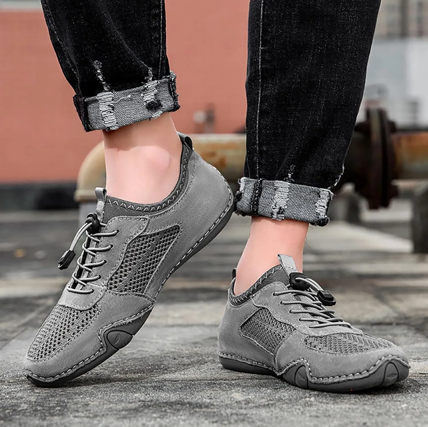 Men's Casual Shoes Breathable Mesh Slip On Comfortable Lightweight Walking Footwear for Daily Wear and Outdoor Activities