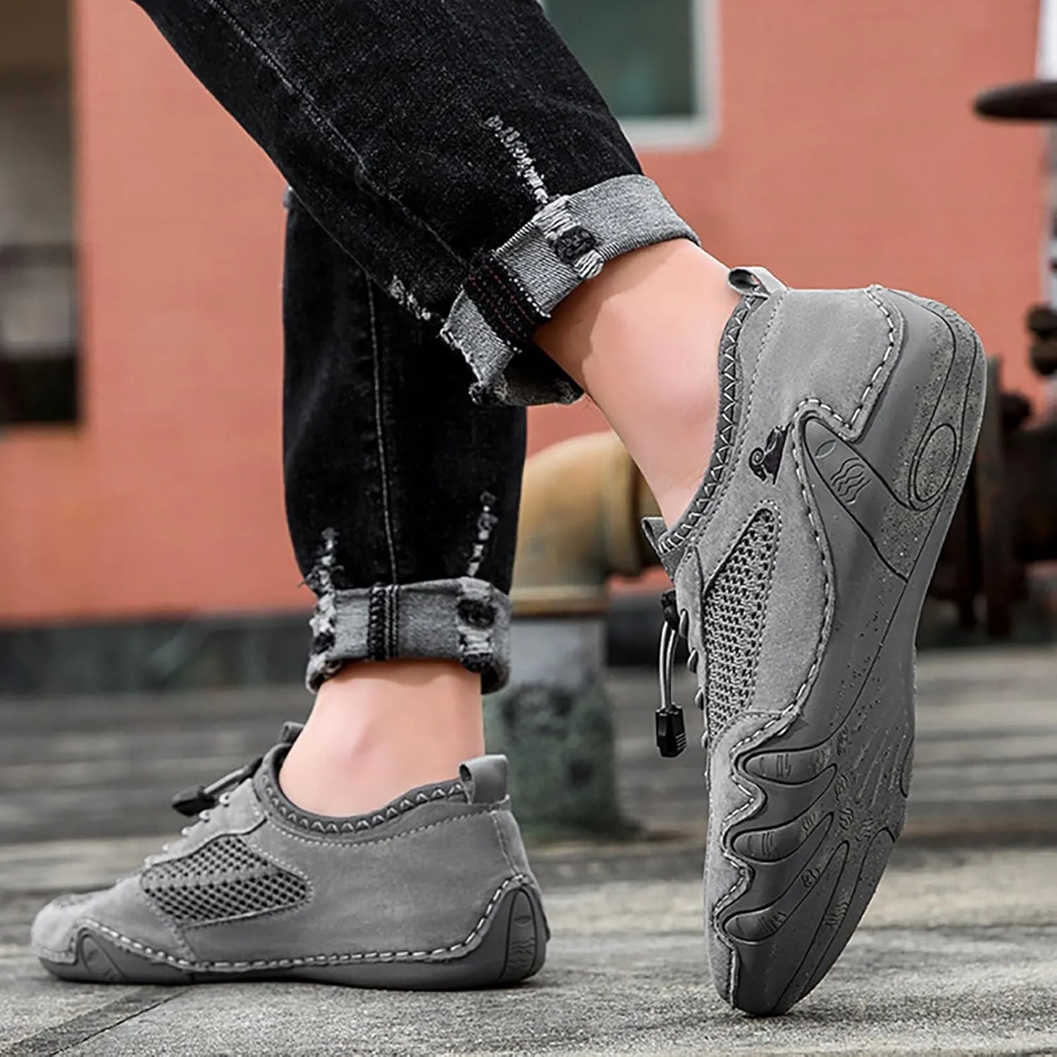 Men's Casual Shoes Breathable Mesh Slip On Comfortable Lightweight Walking Footwear for Daily Wear and Outdoor Activities
