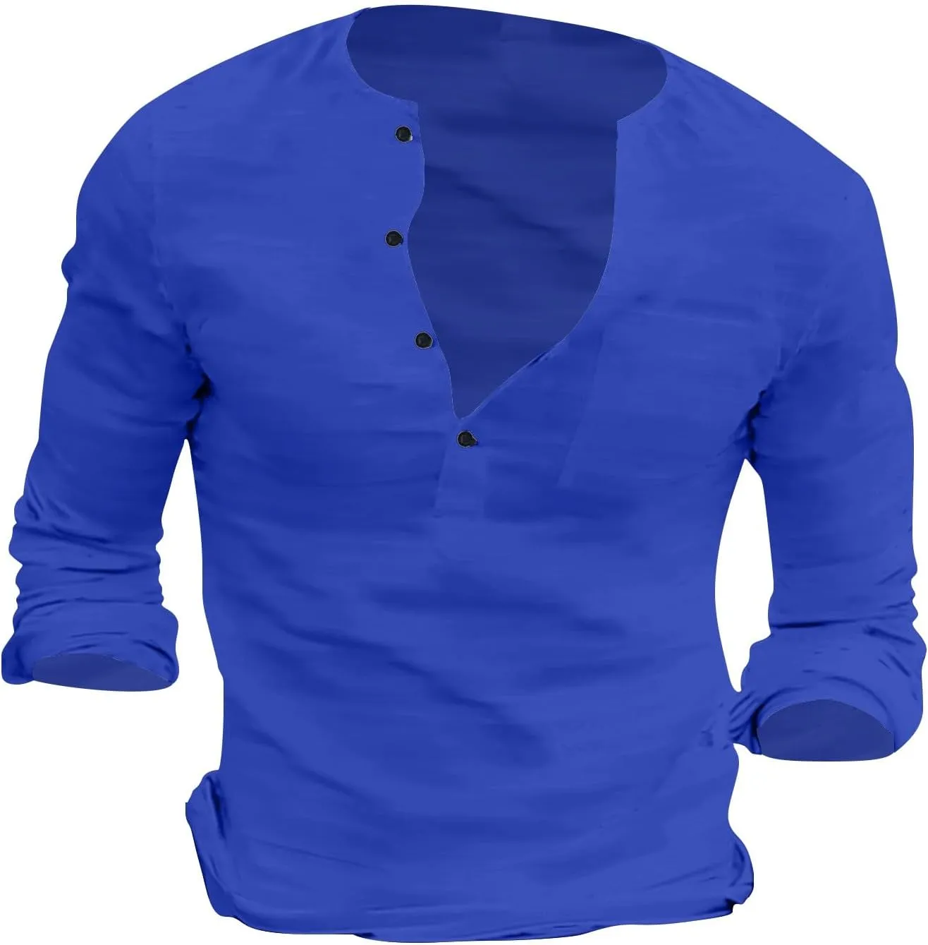 Mens Causal Henley T Shirt Long Sleeve Striped Print Deep V Neck Crewneck Slim Fit Trendy Workout Tees Pullover Tops