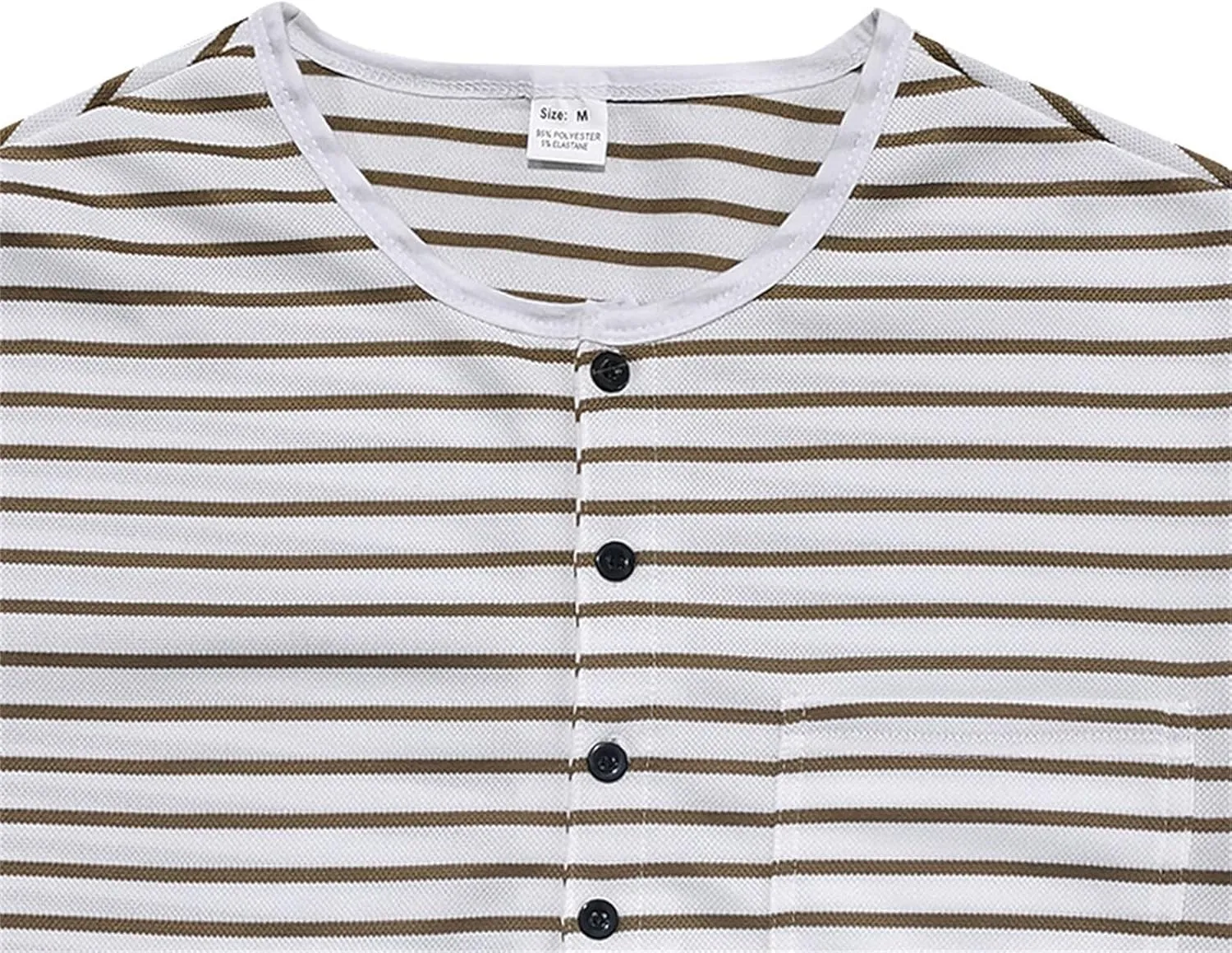 Mens Causal Henley T Shirt Long Sleeve Striped Print Deep V Neck Crewneck Slim Fit Trendy Workout Tees Pullover Tops