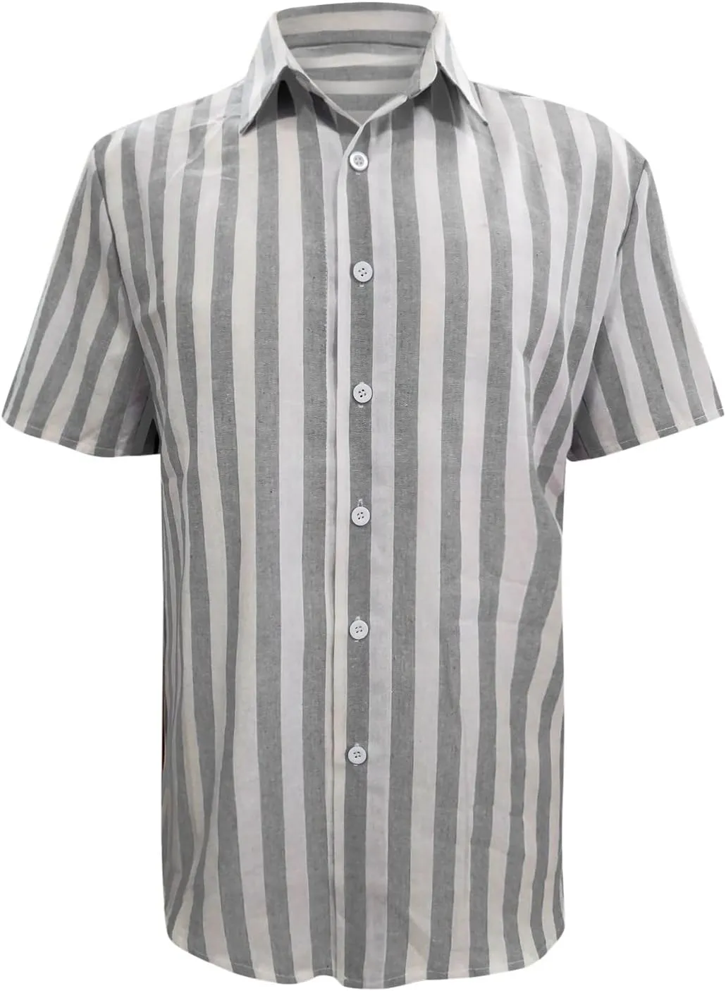 Men's Classic Striped Beach Shirts Cotton Linen Casual Button Down Short Seeve Tops Trendy 2022 Loose Holiday T-Shirts
