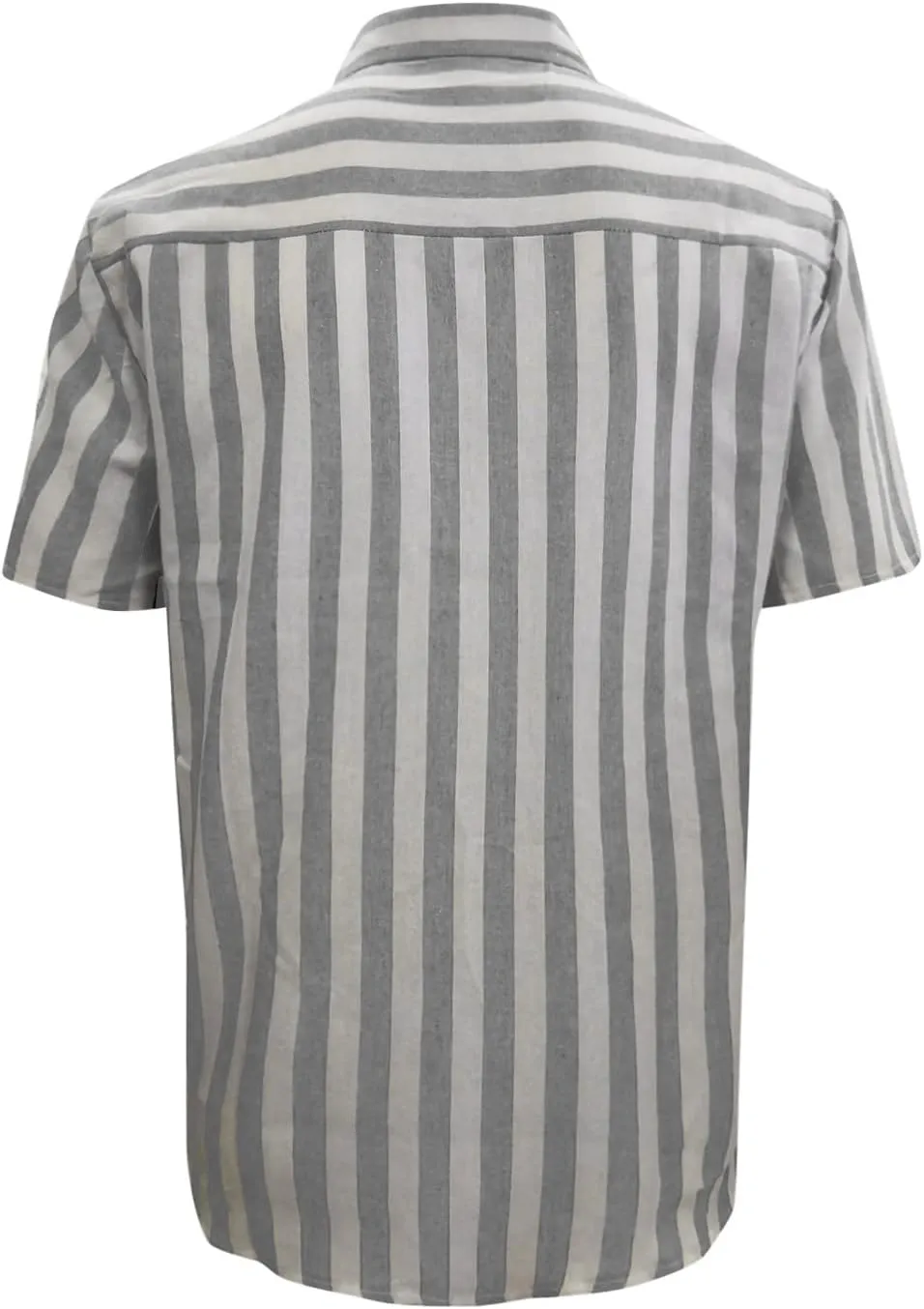 Men's Classic Striped Beach Shirts Cotton Linen Casual Button Down Short Seeve Tops Trendy 2022 Loose Holiday T-Shirts
