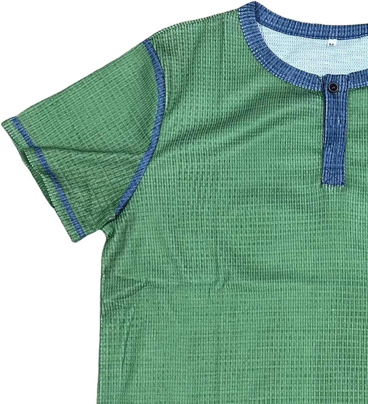 Mens Distressed Henley Shirts Short Sleeve Button Down V Neck T-Shirts Classic Golf Shirt Summer Slim Fit Casual Tops
