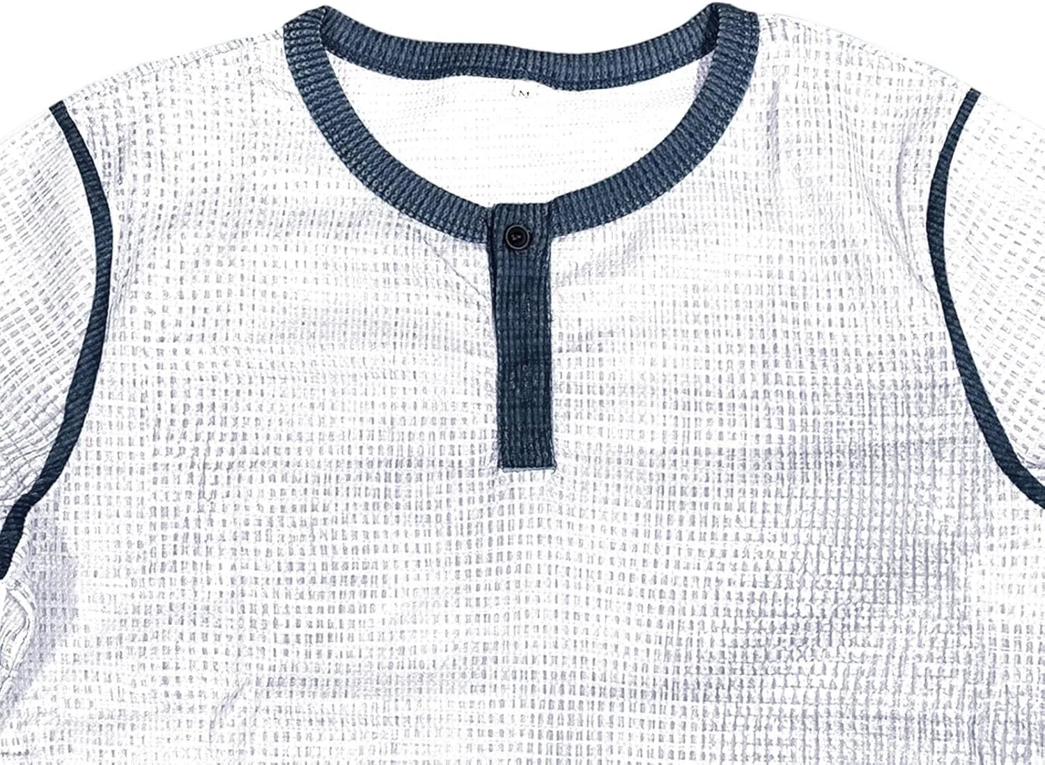 Mens Distressed Henley Shirts Short Sleeve Button Down V Neck T-Shirts Classic Golf Shirt Summer Slim Fit Casual Tops