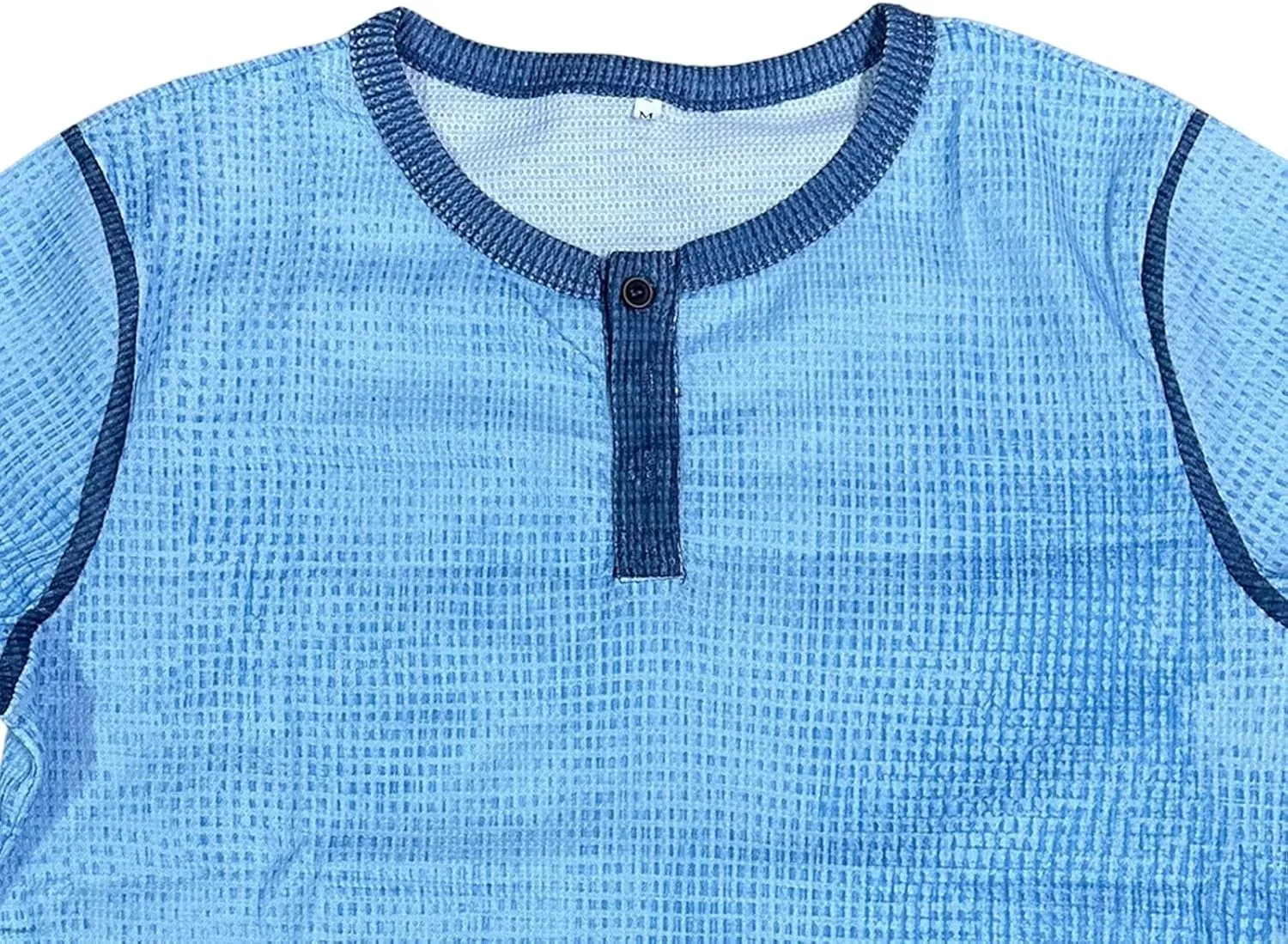 Mens Distressed Henley Shirts Short Sleeve Button Down V Neck T-Shirts Classic Golf Shirt Summer Slim Fit Casual Tops