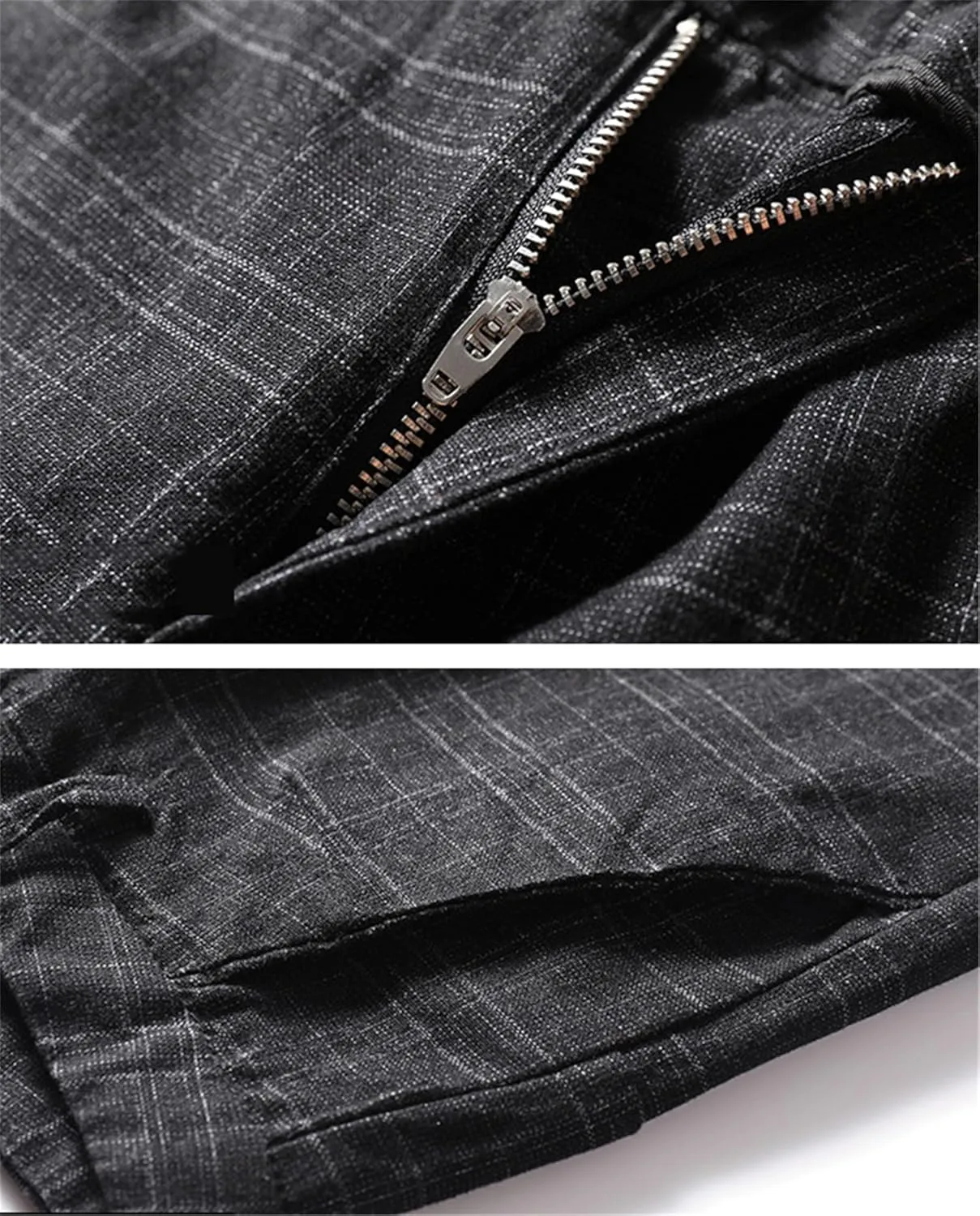 Men's Dress Plaid Pants Chino Casual Slim Fit Skinny Stretch Pants Business Dress Pants
