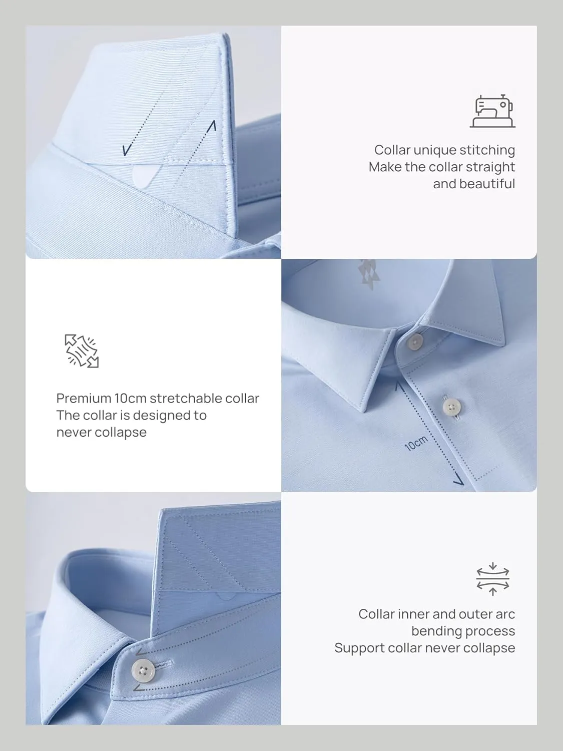 Mens Dress Shirts Slim Fit Wrinkle Free Stretch Non Iron Soft French Cuff Button Down Shirts