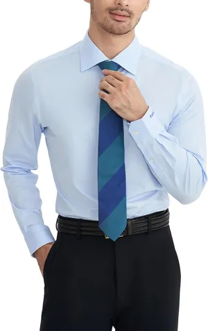Mens Dress Shirts Slim Fit Wrinkle Free Stretch Non Iron Soft French Cuff Button Down Shirts