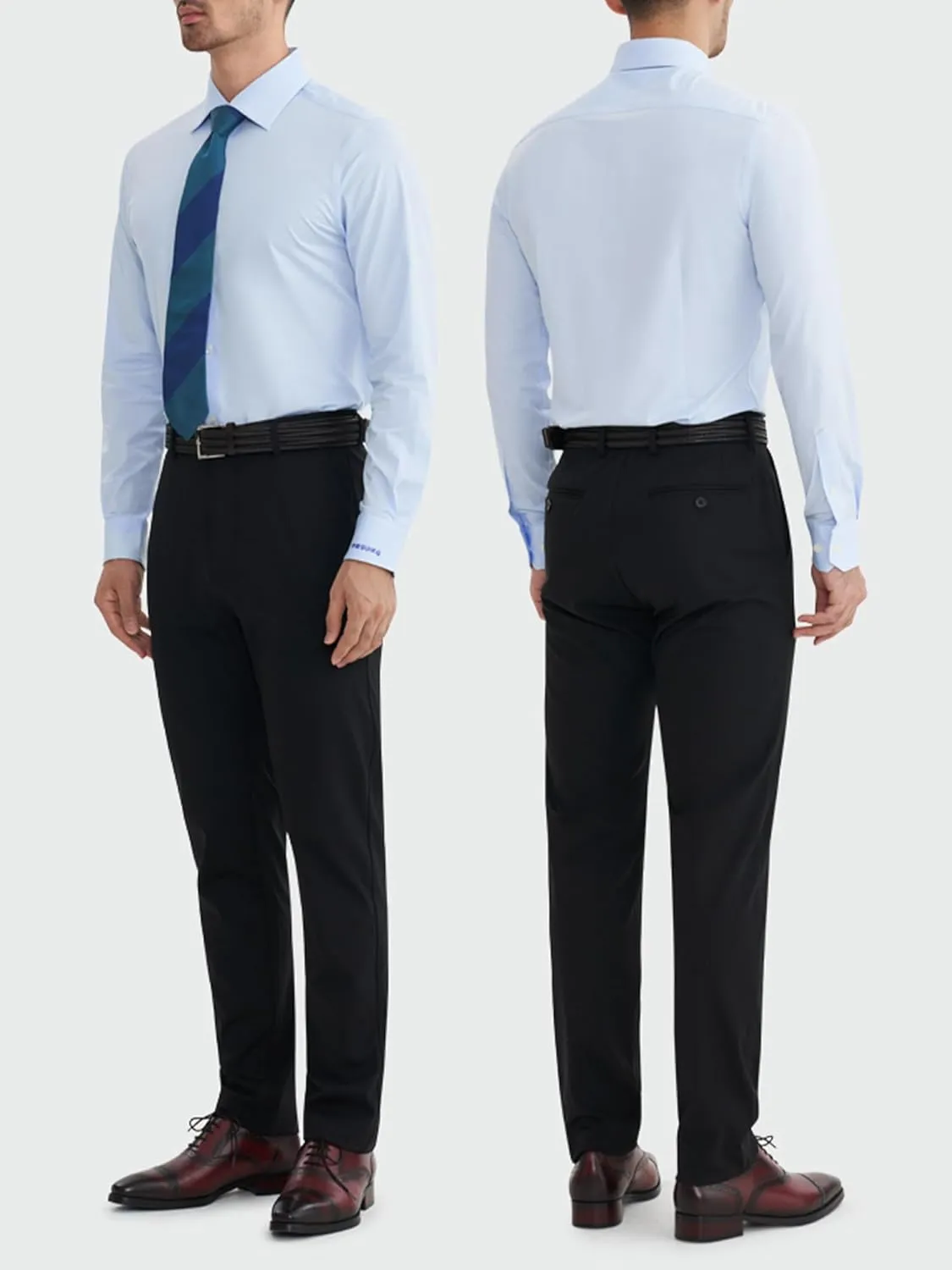 Mens Dress Shirts Slim Fit Wrinkle Free Stretch Non Iron Soft French Cuff Button Down Shirts