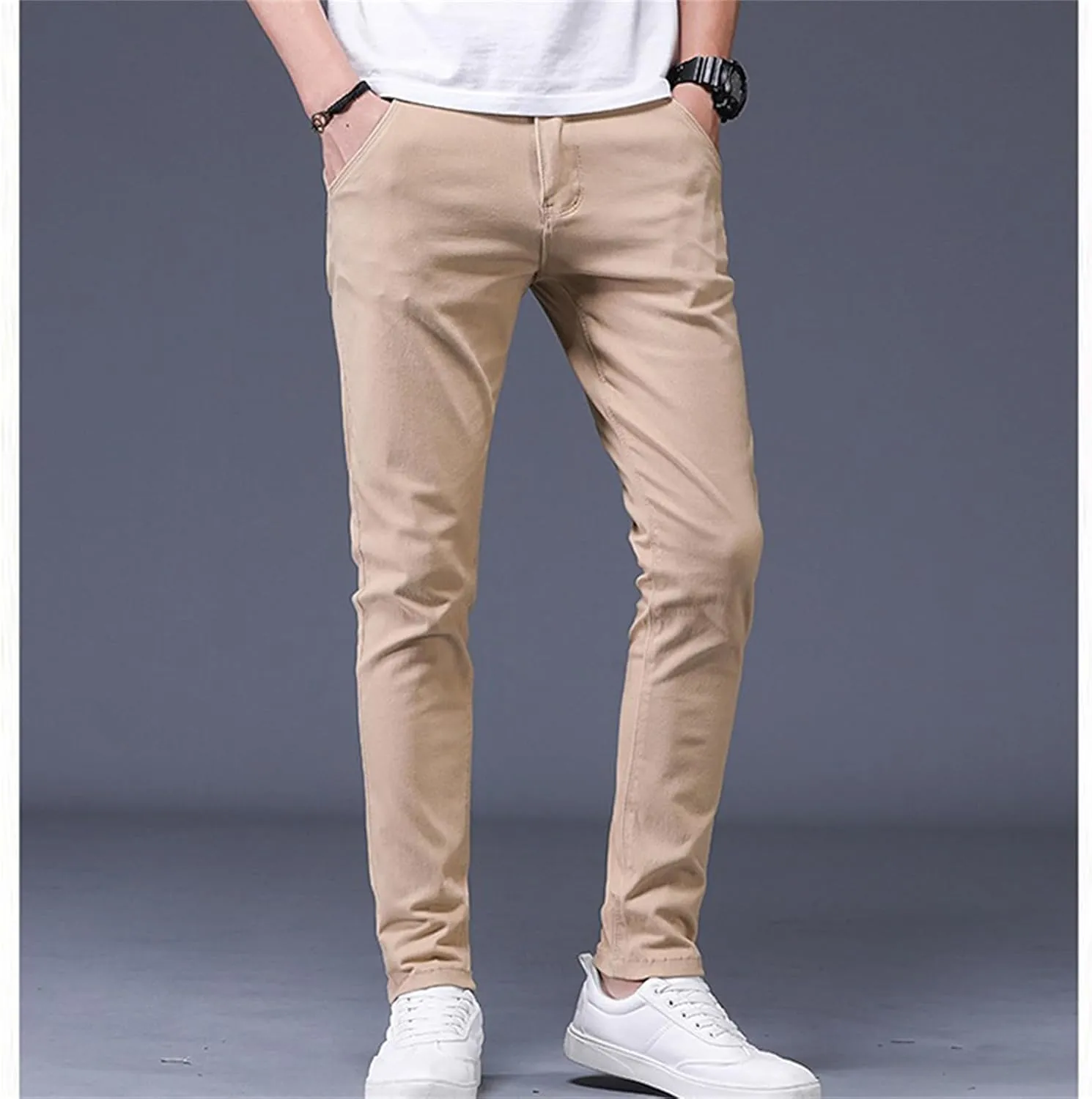 Men's Golf Pants Slim Fit Chino Pant Lightweight Stretch Quick Dry Casual Travel Work Dress Pants