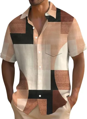Mens Hawaiian Shirt Beach Button Down Short Sleeve Casual Stylish Big and Tall Floral Summer Tropical Vacation Tops