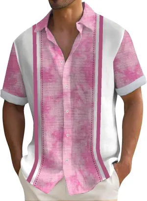 Mens Hawaiian Shirt Beach Button Down Short Sleeve Casual Stylish Big and Tall Floral Summer Tropical Vacation Tops