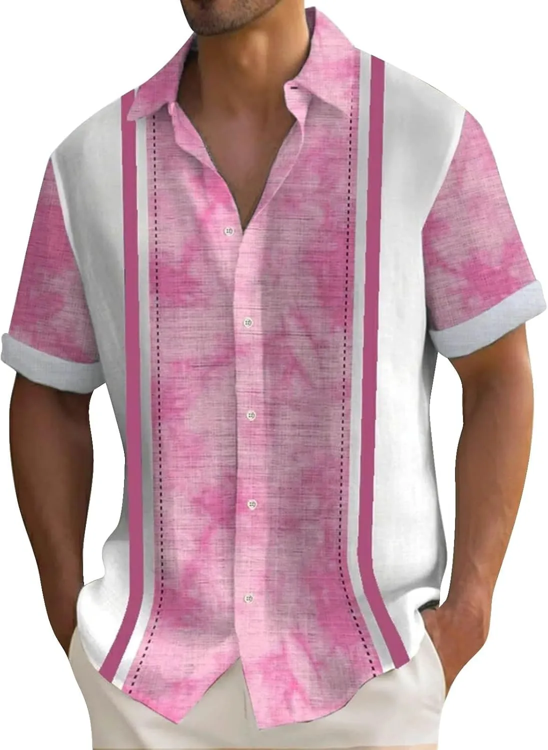 Mens Hawaiian Shirt Beach Button Down Short Sleeve Casual Stylish Big and Tall Floral Summer Tropical Vacation Tops