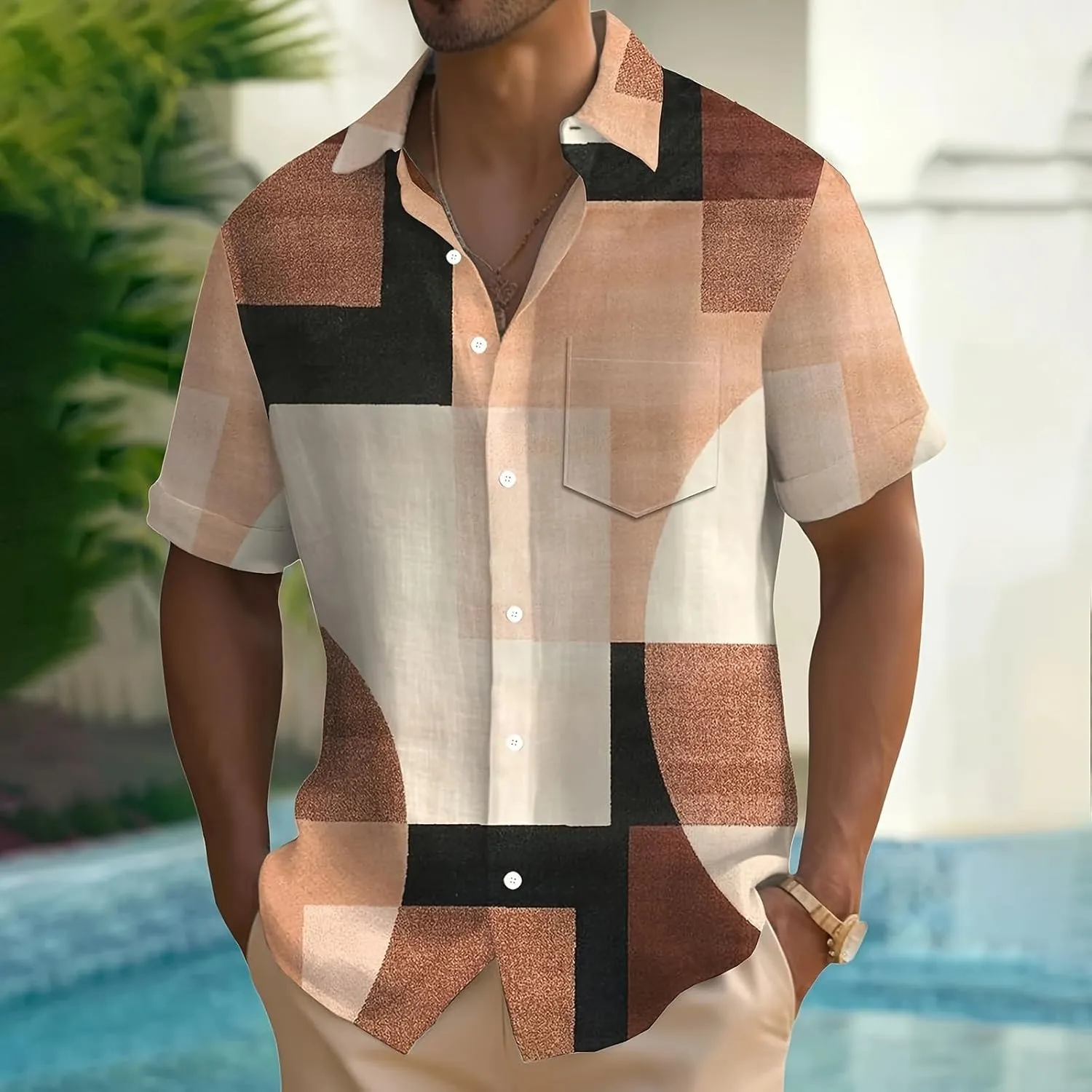 Mens Hawaiian Shirt Beach Button Down Short Sleeve Casual Stylish Big and Tall Floral Summer Tropical Vacation Tops