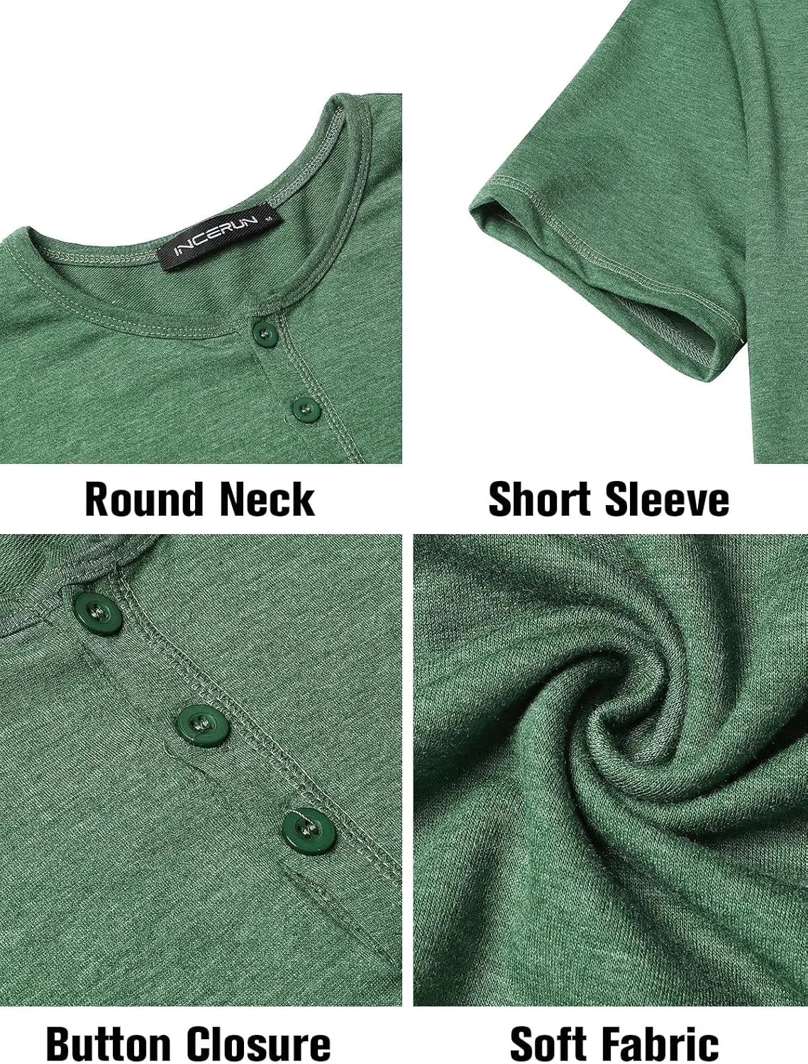 Mens Henley Shirts Short Sleeve Casual V Neck T Shirts Slim Fit Henley Muscle Tshirts Stylish Summer Tee Shirts