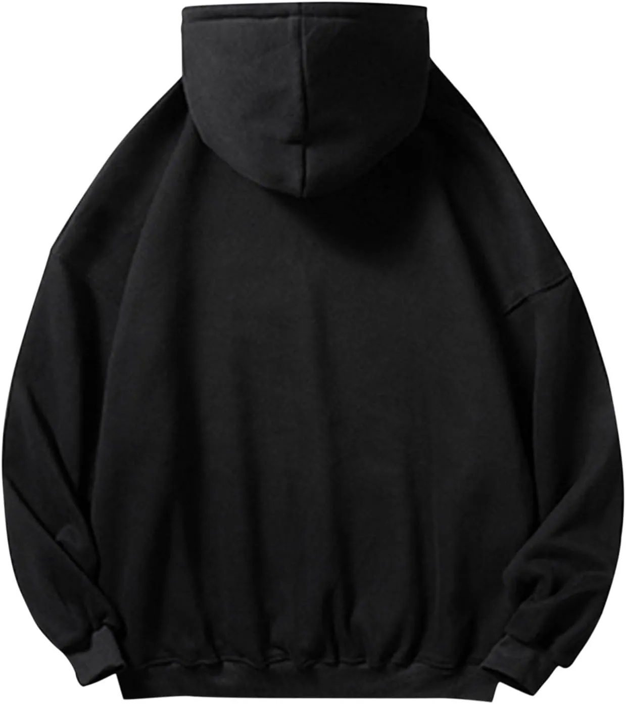 Mens Hoodies Men's Long Sleeve Drop Shoulder Solid Color Hooded Sweatshirts Casual Sports Drawstring Hoodie with Pocket
