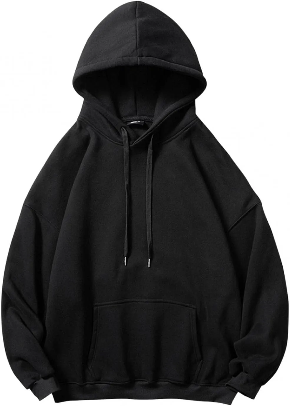 Mens Hoodies Men's Long Sleeve Drop Shoulder Solid Color Hooded Sweatshirts Casual Sports Drawstring Hoodie with Pocket