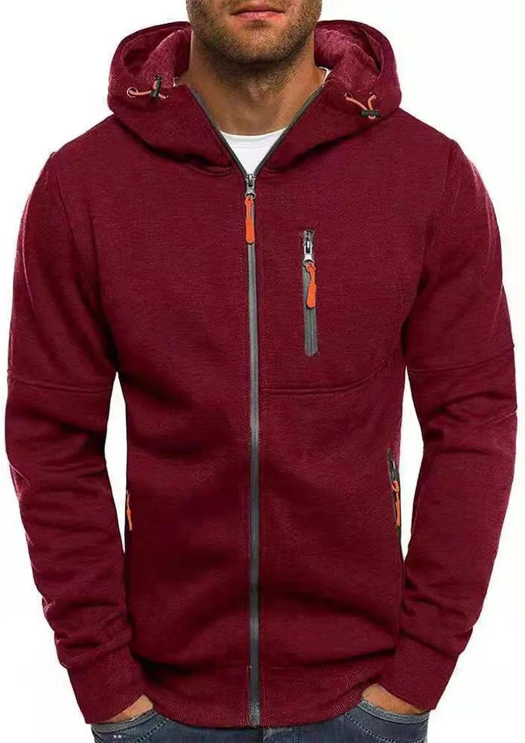 Mens Hoodies,Mens Men's Autumn Slim Casual Plaid Hooded Top Blouse Fashion Sweatshirts Hoodies for Men Fashion Hoodies