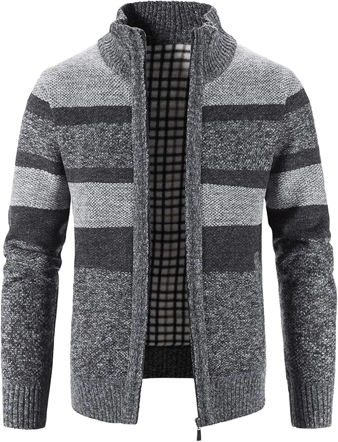 Mens Hoodies,Men's Open Front Cardigan Sweater Full Zip Up Stitching Hooded Cable Knitted Sweatshirts Winter Coats Top