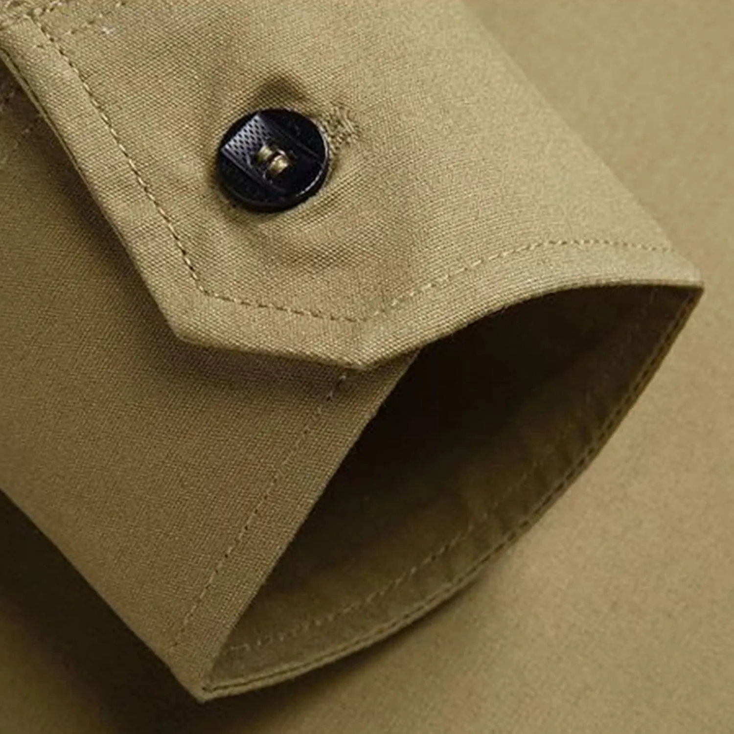 Men's Military Style Double Pocket Shirt Tactical Cargo Casual Slim Fit Shirt Work Shirt Hiking Fishing Shirts
