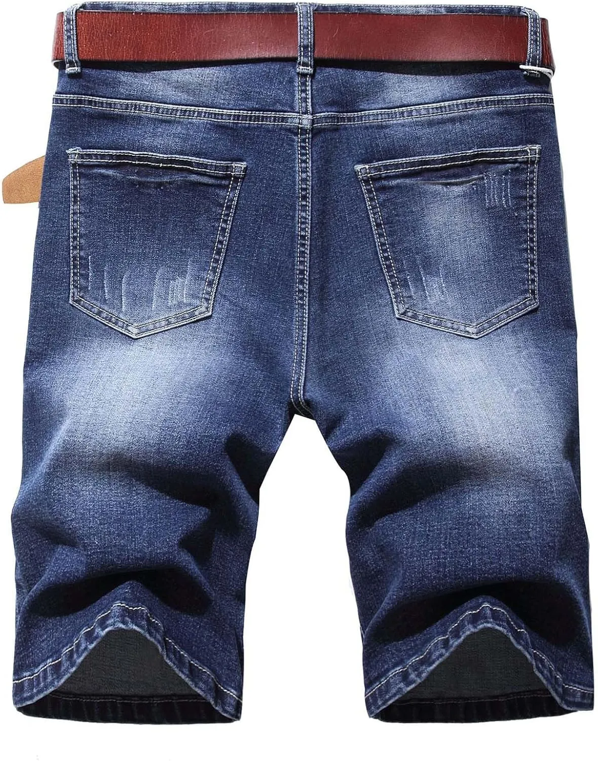 Men's Ripped Short Jeans Elastic Slim Casual Denim Shorts Mens Half Pants Jean Slim Fit Cropped Trousers