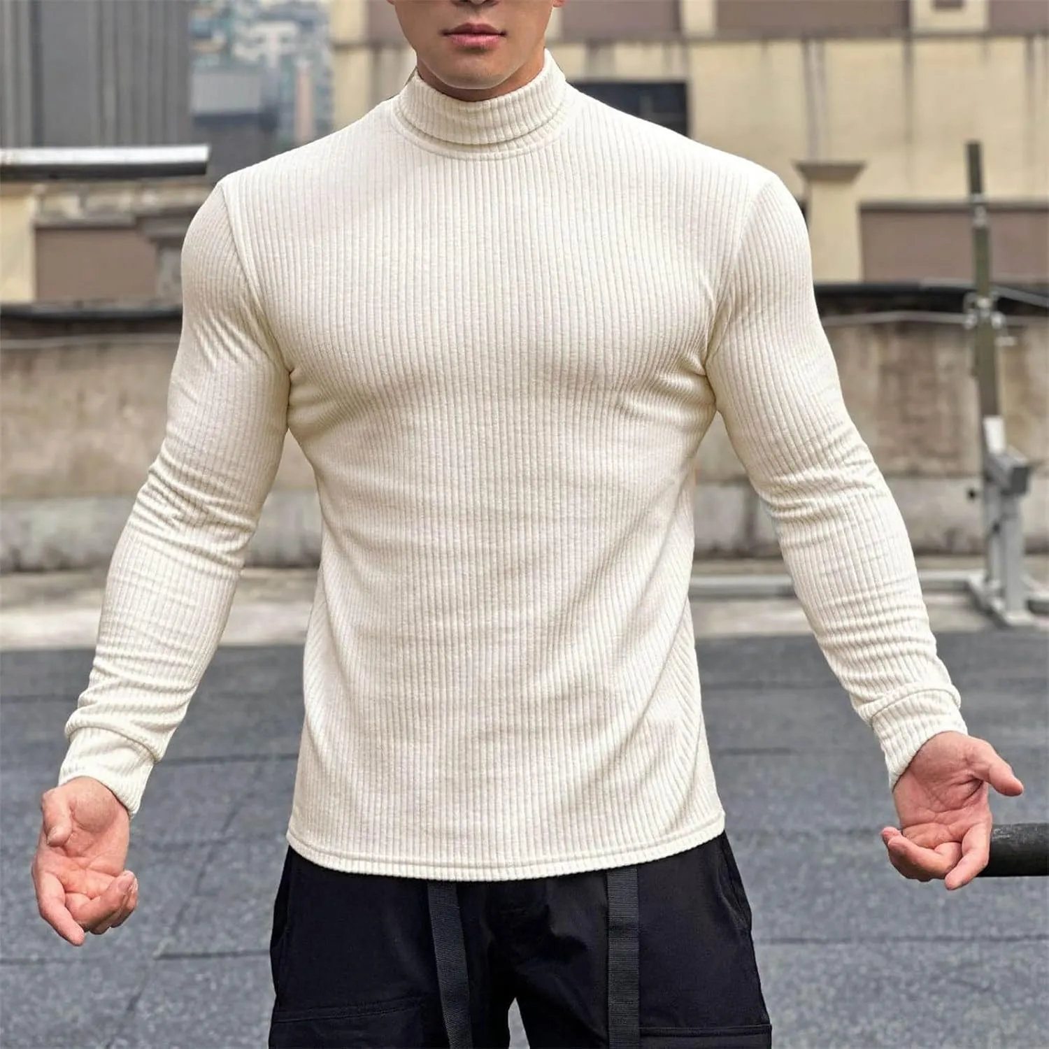 Men's Running Athletic Shirts 1/4 Zip Fleece Pullover Long Sleeve Sweatshirts Lightweight Suitable for Fitness