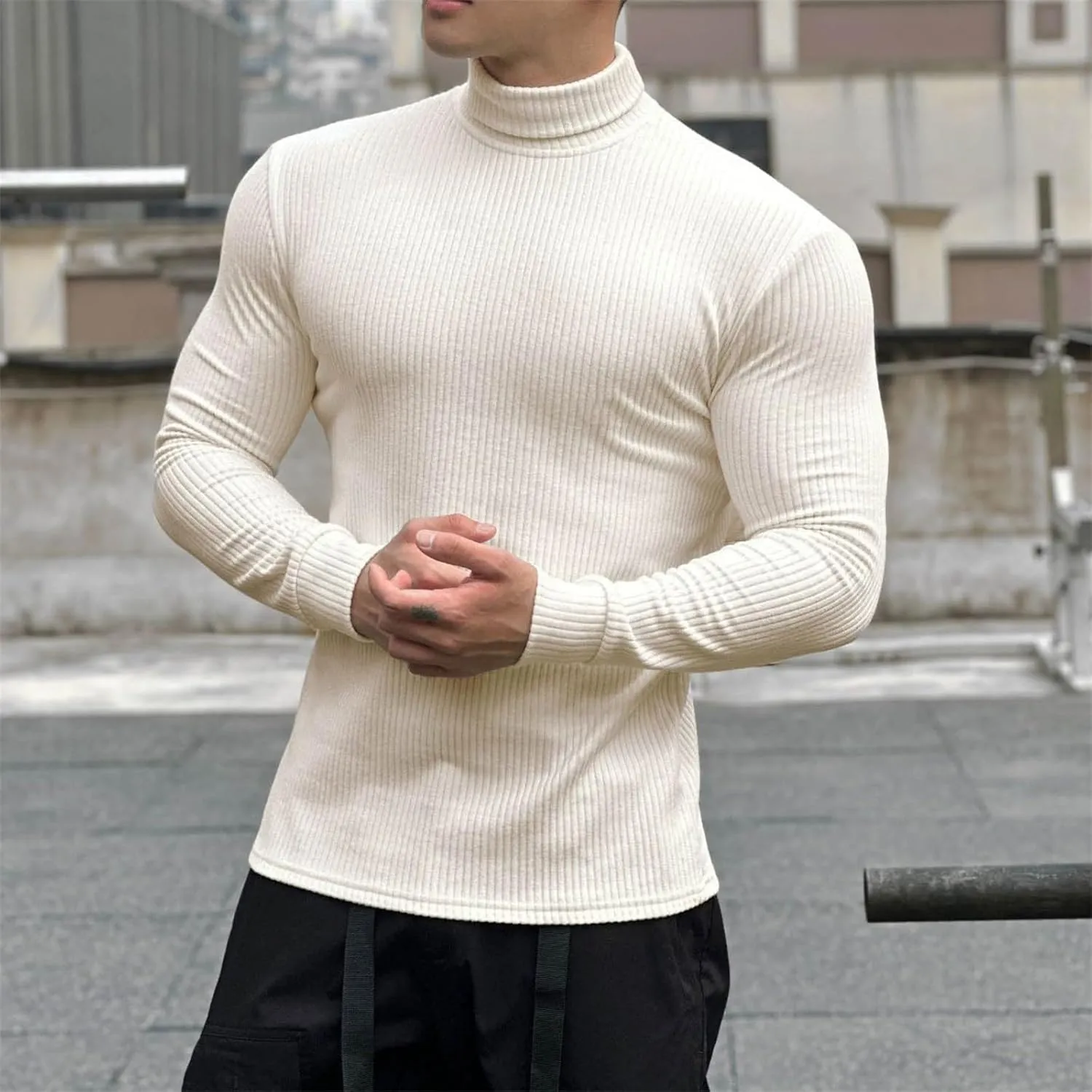 Men's Running Athletic Shirts 1/4 Zip Fleece Pullover Long Sleeve Sweatshirts Lightweight Suitable for Fitness