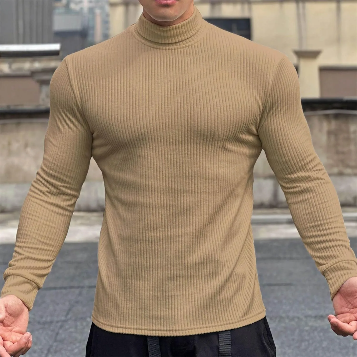 Men's Running Athletic Shirts 1/4 Zip Fleece Pullover Long Sleeve Sweatshirts Lightweight Suitable for Fitness