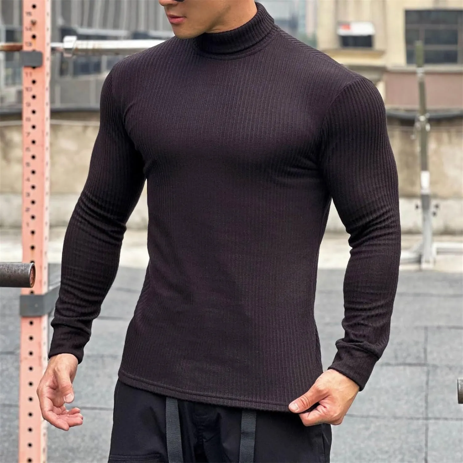 Men's Running Athletic Shirts 1/4 Zip Fleece Pullover Long Sleeve Sweatshirts Lightweight Suitable for Fitness