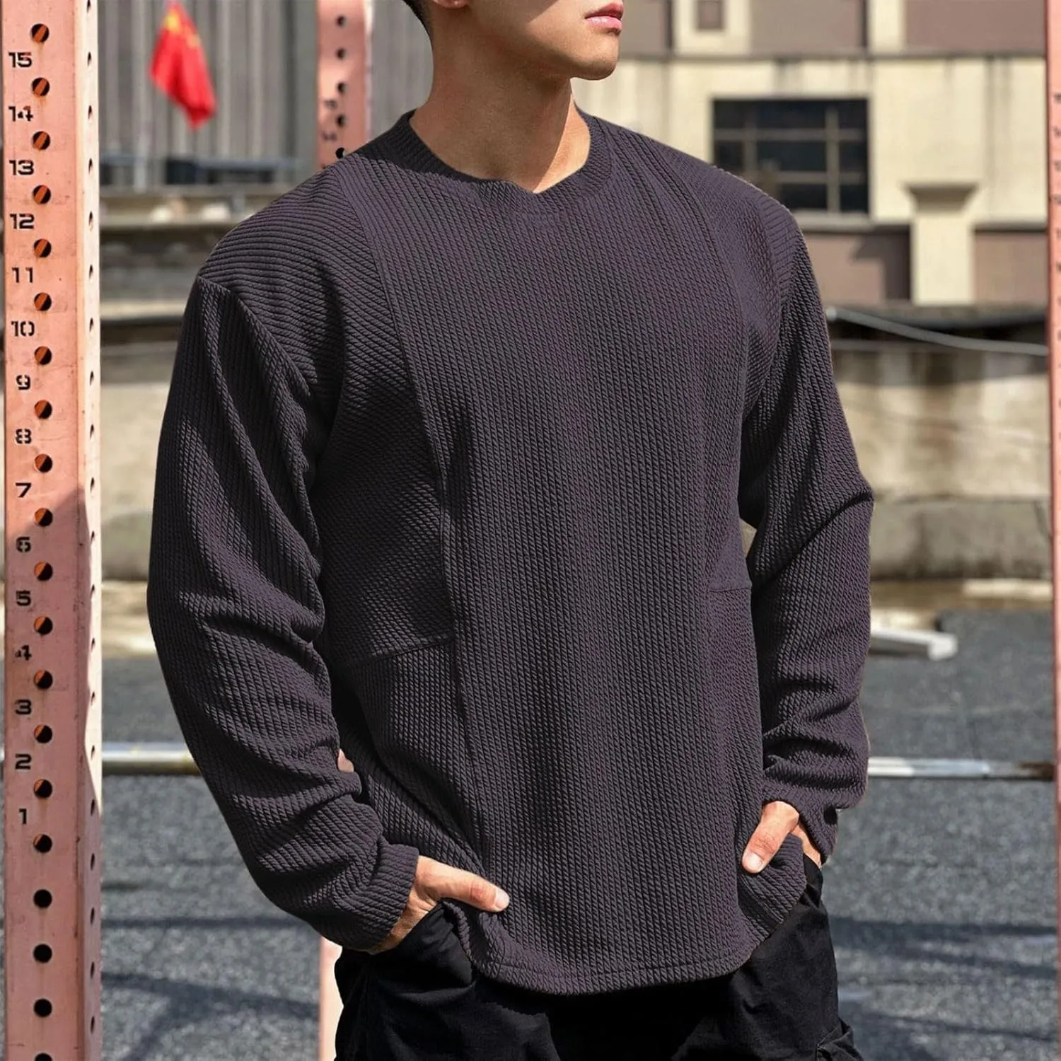 Men's Running Athletic Shirts 1/4 Zip Fleece Pullover Long Sleeve Sweatshirts Lightweight Suitable for Fitness