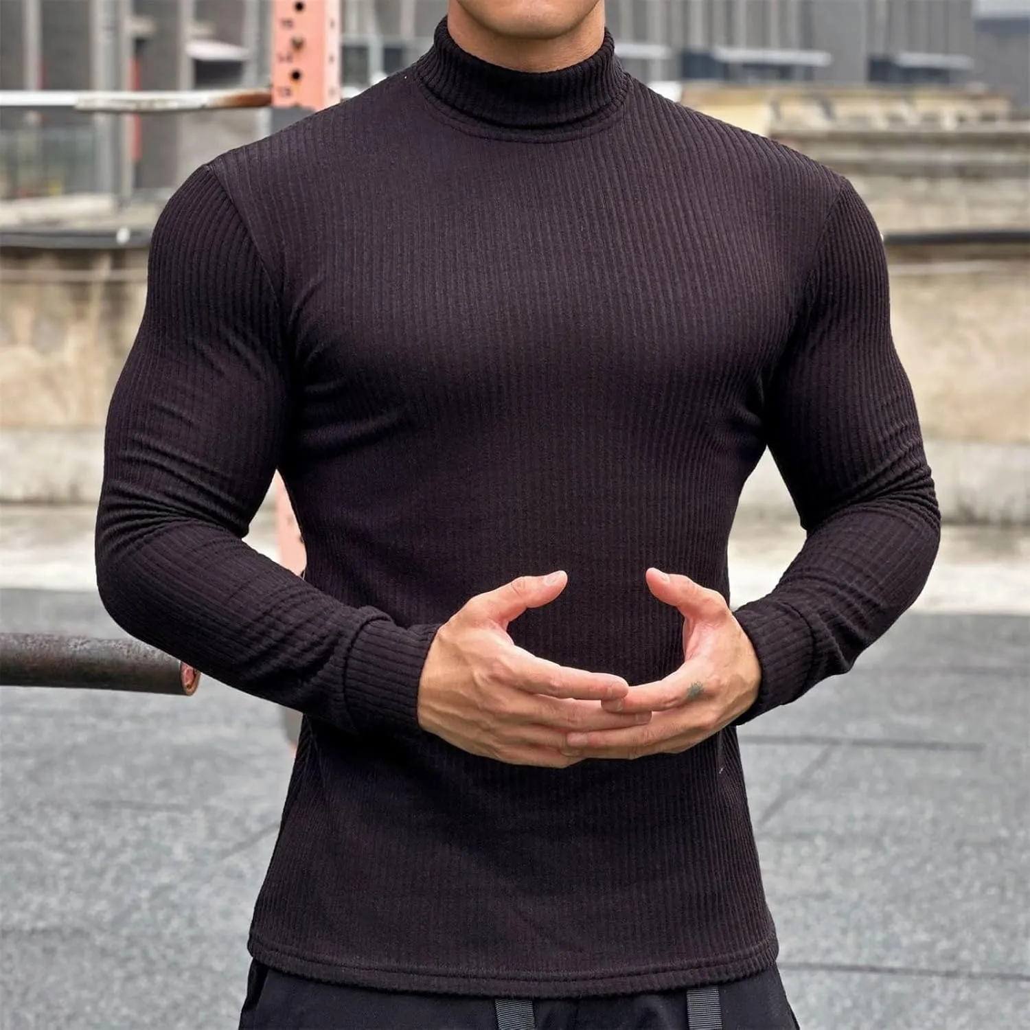 Men's Running Athletic Shirts 1/4 Zip Fleece Pullover Long Sleeve Sweatshirts Lightweight Suitable for Fitness