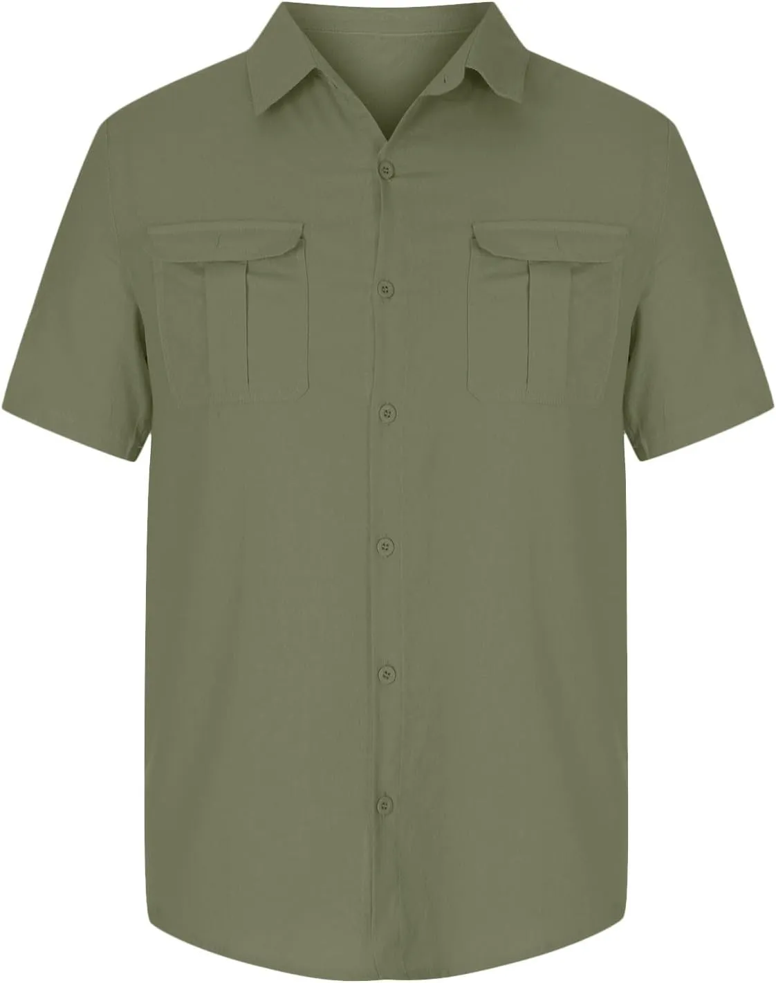 Men's Shirts Casual Cotton Linen Button Down T-Shirt Summer Fashion Short Sleeve Solid Linen Shirt Loose Fit Tops