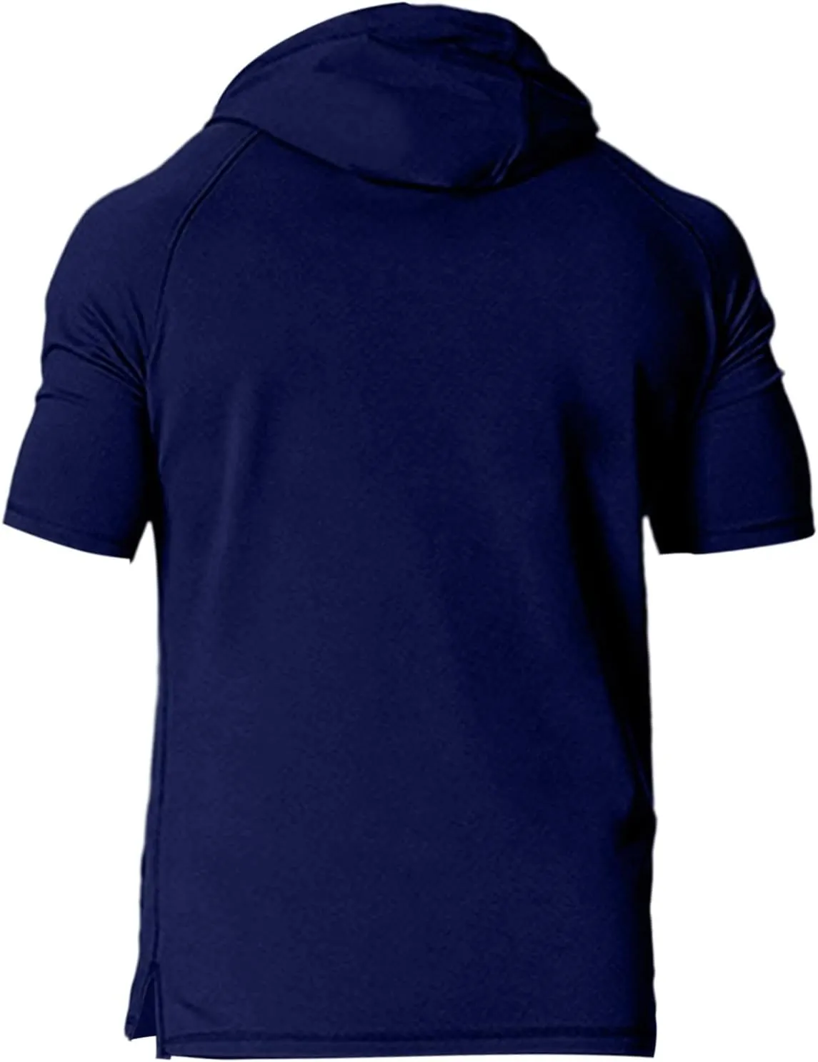 Mens Short Sleeve Muscle Hoodies Slim Fit Fitness Gym Workout Athletic Tee Pullover Casual Loose Fashion T-Shirts