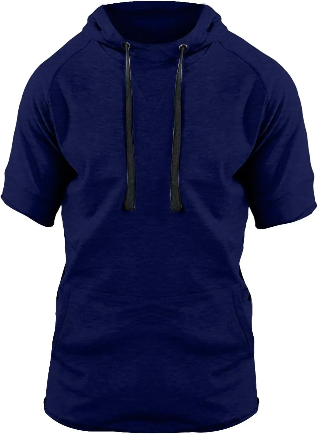 Mens Short Sleeve Muscle Hoodies Slim Fit Fitness Gym Workout Athletic Tee Pullover Casual Loose Fashion T-Shirts