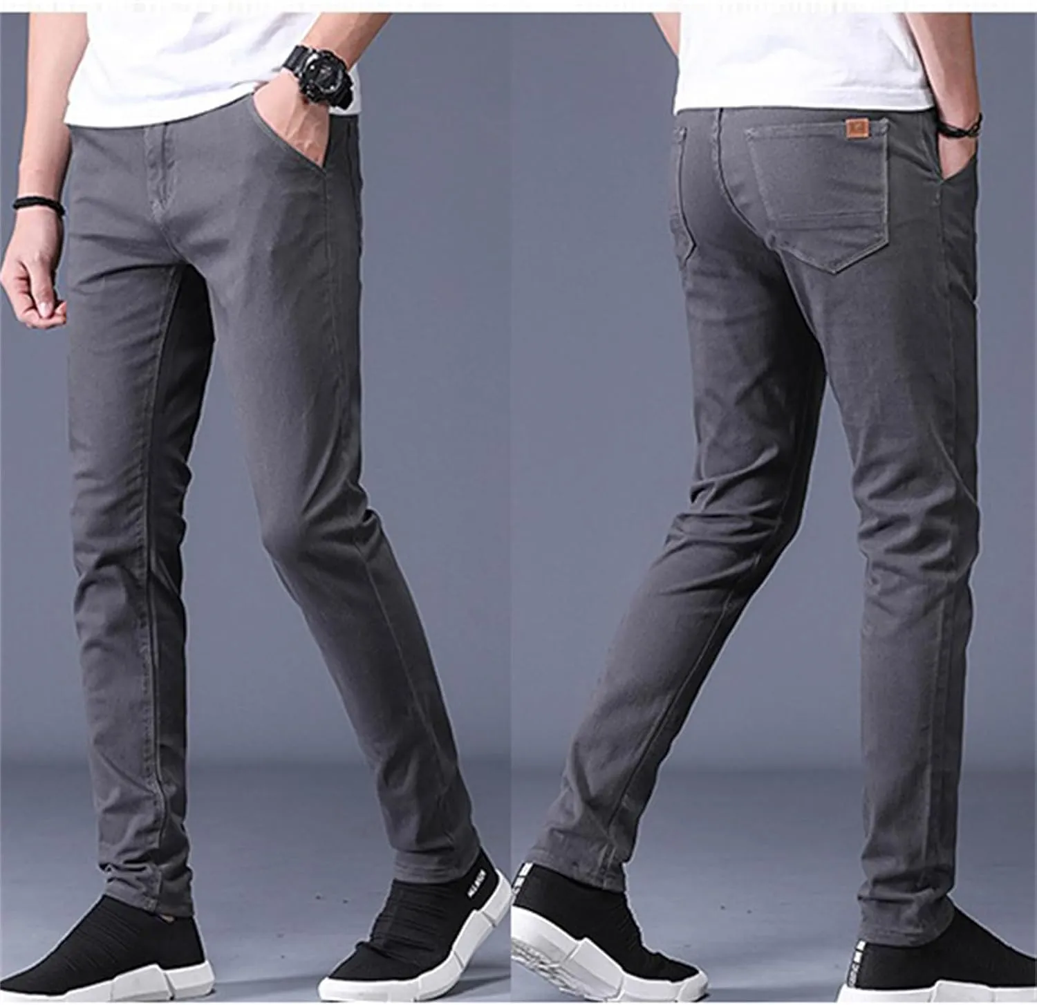 Mens Slim Fit Chino Pant with Pocket Casual and Office Work Beach Dress Business Cotton Long Pants