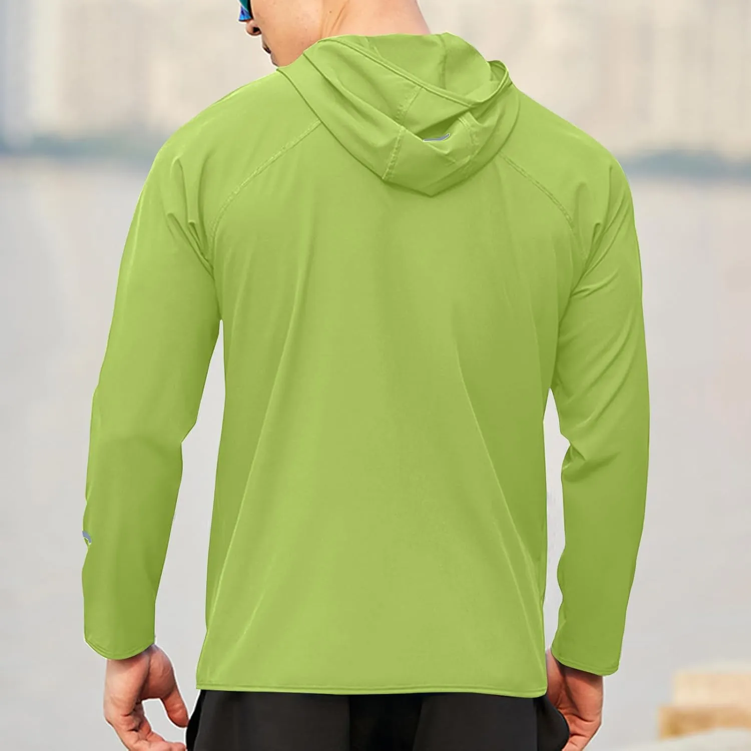 Mens Sport Coat Trendy Solid Color Running Hoodies Long Sleeve Workout Windbreaker Jackets Casual Zip Up Training Tops