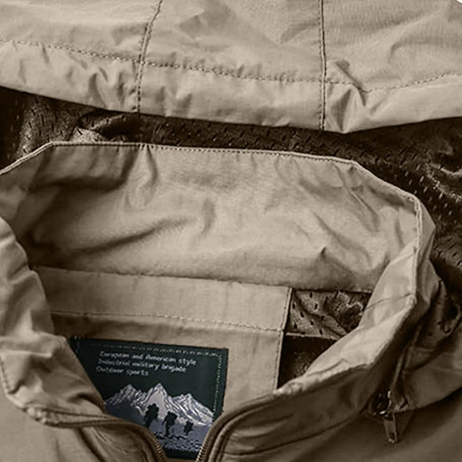 Men's Spring Fall Casual Windbreaker Jacket Cargo Stand Collar Military Bomber Jackets Winter Warm Outdoor Coat
