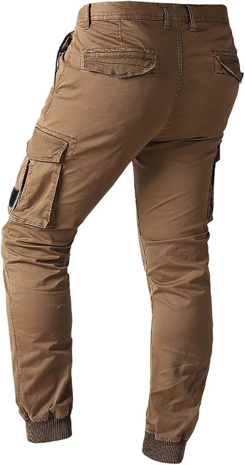 Mens Sweatpants Joggers Elastic Cuff Waterproof Baggy Sweat Pants Classic Work Pants Relaxed Fit Straight Leg Tousers