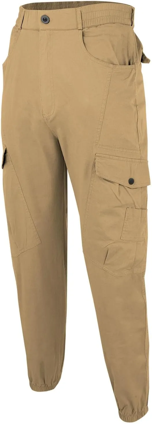 Mens Sweatpants Open Bottom Outdoor Hiking Pant Multi Pockets Classic Fit Comfort Utility Cargo Work Pant Regular Fit