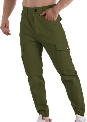 Mens Sweatpants Open Bottom Outdoor Hiking Pant Multi Pockets Classic Fit Comfort Utility Cargo Work Pant Regular Fit
