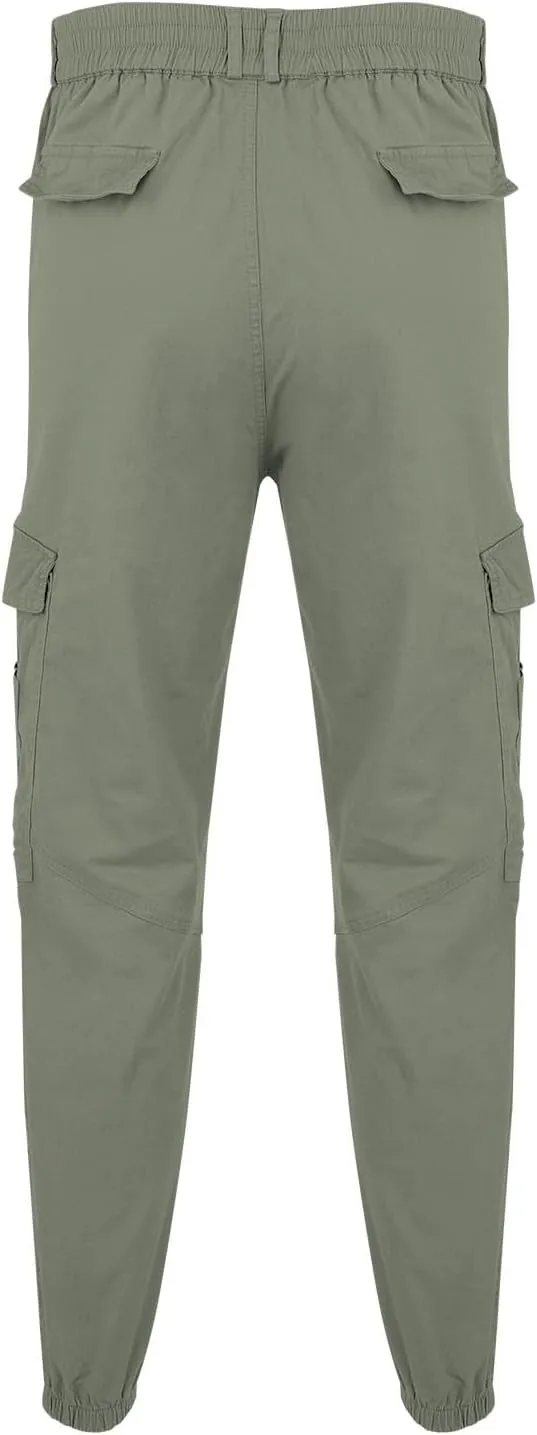 Mens Sweatpants Open Bottom Outdoor Hiking Pant Multi Pockets Classic Fit Comfort Utility Cargo Work Pant Regular Fit