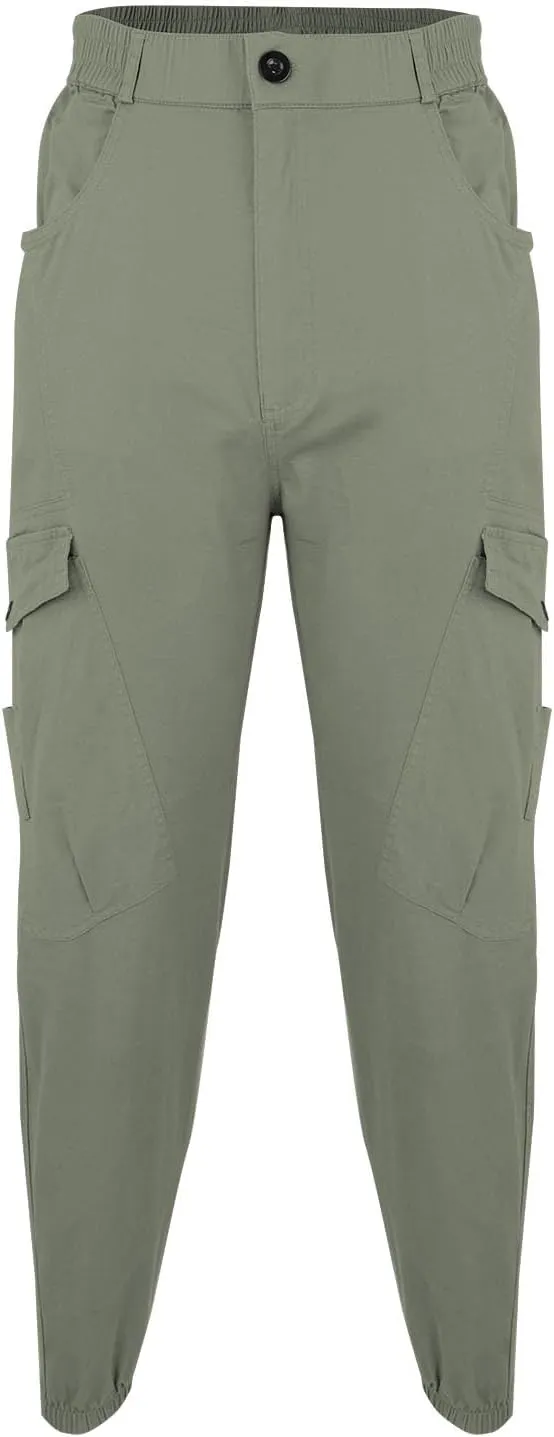 Mens Sweatpants Open Bottom Outdoor Hiking Pant Multi Pockets Classic Fit Comfort Utility Cargo Work Pant Regular Fit