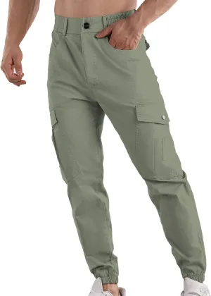 Mens Sweatpants Open Bottom Outdoor Hiking Pant Multi Pockets Classic Fit Comfort Utility Cargo Work Pant Regular Fit