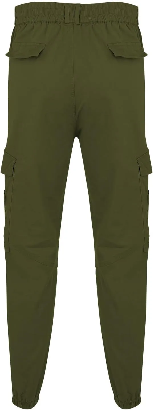Mens Sweatpants Open Bottom Outdoor Hiking Pant Multi Pockets Classic Fit Comfort Utility Cargo Work Pant Regular Fit