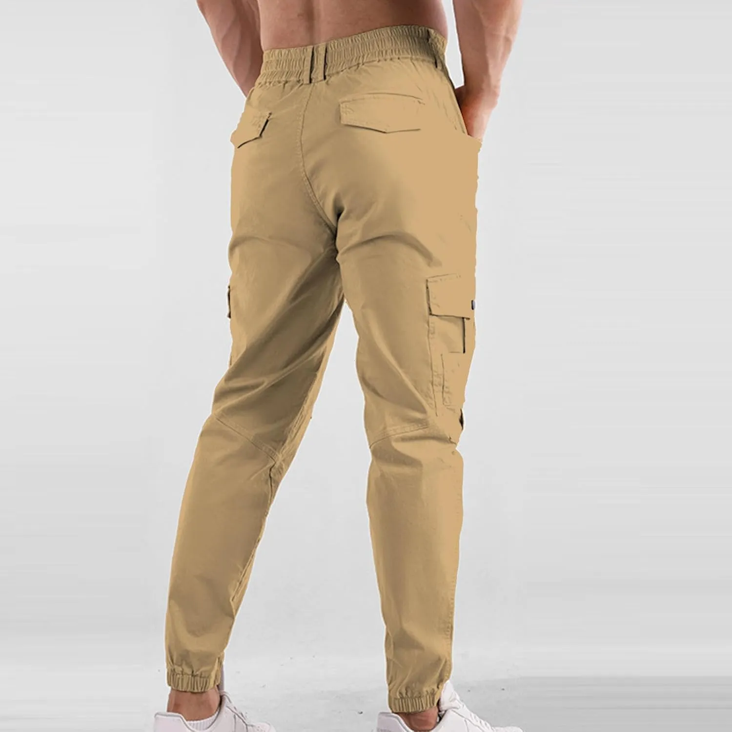 Mens Sweatpants Open Bottom Outdoor Hiking Pant Multi Pockets Classic Fit Comfort Utility Cargo Work Pant Regular Fit