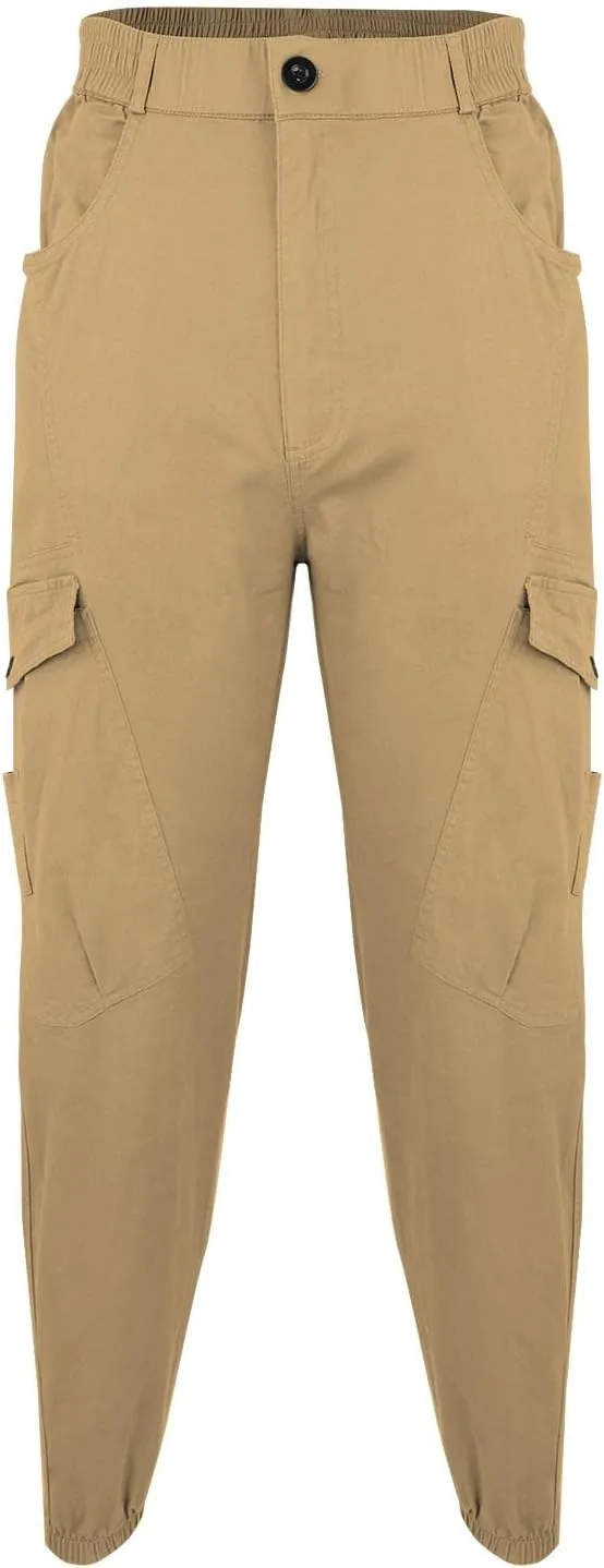 Mens Sweatpants Open Bottom Outdoor Hiking Pant Multi Pockets Classic Fit Comfort Utility Cargo Work Pant Regular Fit