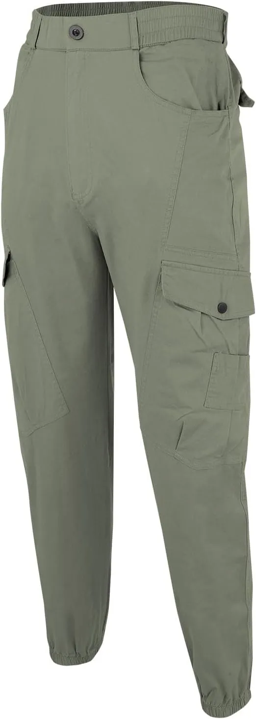 Mens Sweatpants Open Bottom Outdoor Hiking Pant Multi Pockets Classic Fit Comfort Utility Cargo Work Pant Regular Fit